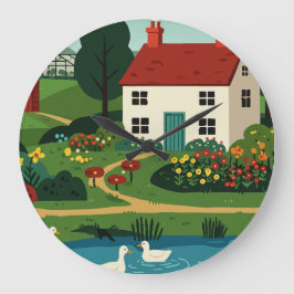 Rural town ラージ壁時計