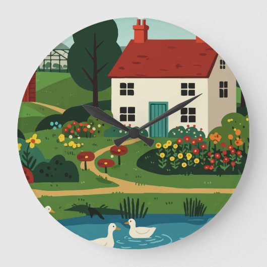 Rural town ラージ壁時計 (正面)