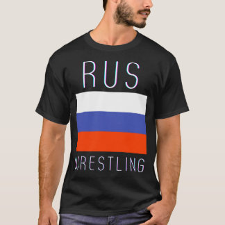 RUSフラグプライドロシアレスリングUSSRレスラーAthl Tシャツ