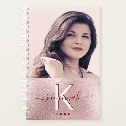 Ruse金ゴールド赤面フォトモノグラム プランナー手帳 (正面)