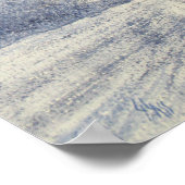 Rushing Creek Under Moon Watercolor Print ポスター (角)