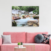 Rushing Mountain Rapids – Crystal River Stream キャンバスプリント (インサイチュ (リビング))