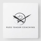 Russ Yeager Coaching シグネチャーロゴ スクエア壁時計 (正面)