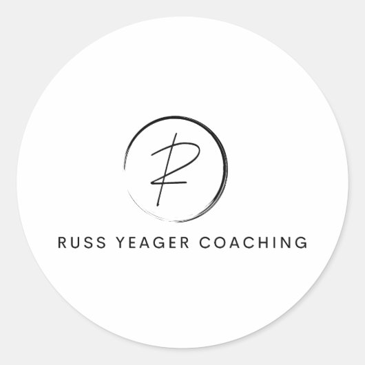 Russ Yeager Coaching シグネチャーロゴ ラウンドシール (正面)