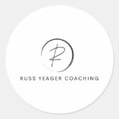 Russ Yeager Coaching シグネチャーロゴ ラウンドシール (正面)
