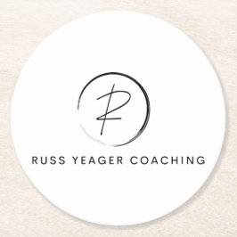 Russ Yeager Coaching シグネチャーロゴ ラウンドペーパーコースター