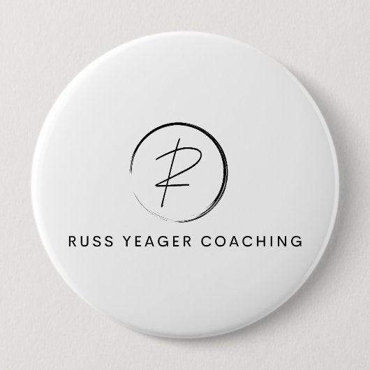 Russ Yeager Coaching シグネチャーロゴ 缶バッジ (正面)