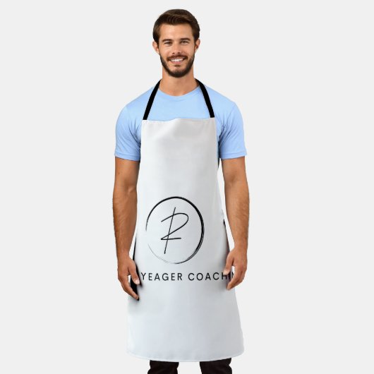 Russ Yeager Coaching Signature Logo エプロン (着用した状態)
