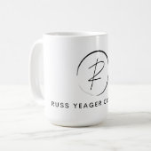 Russ Yeager Coaching Signature Logo コーヒーマグカップ (正面左)