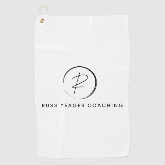 Russ Yeager Coaching Signature Logo ゴルフタオル (正面)