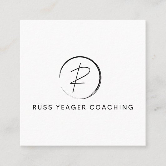 Russ Yeager Coaching Signature Logo スクエア名刺 (正面)
