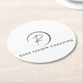 Russ Yeager Coaching Signature Logo ラウンドペーパーコースター (アングル)