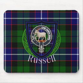 Russell Scottish Clan Tartan and Crest  マウスパッド