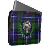 Russell Scottish Clan Tartan and Crest  ラップトップスリーブ (正面右)