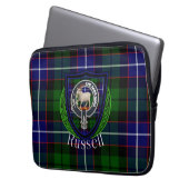 Russell Scottish Clan Tartan and Crest  ラップトップスリーブ (正面左)