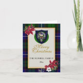 Russell Scottish Clan Tartan & Crest カード (正面)