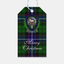 Russell Scottish Clan Tartan & Crest ギフトタグ