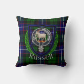 Russell Scottish Clan Tartan & Crest クッション (裏面)
