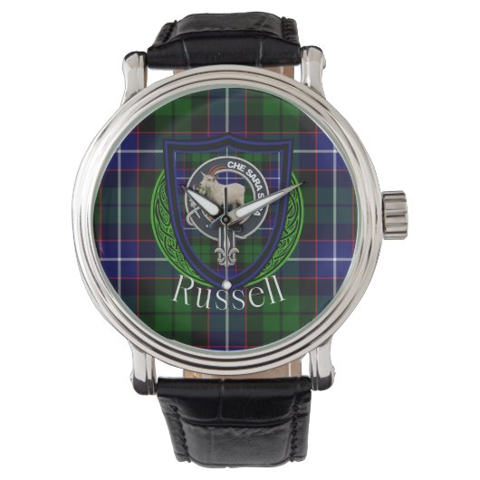 Russell Scottish Clan Tartan & Crest 腕時計 (正面)