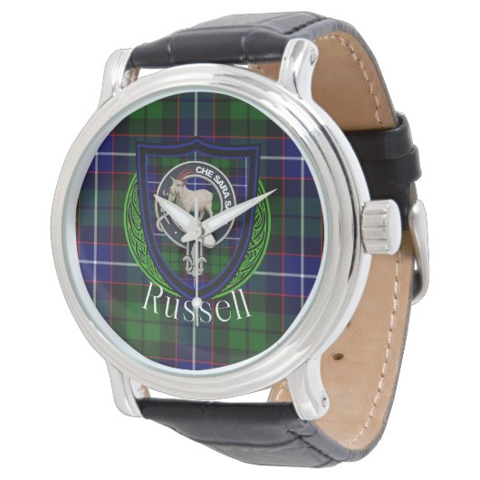 Russell Scottish Clan Tartan & Crest 腕時計 (アングル)