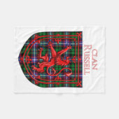 Russell Tartan Scottish Plaid Lion Rampant フリースブランケット (正面(横))
