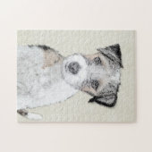 Russell Terrier Rough Painting - Original Dog Art ジグソーパズル (横)