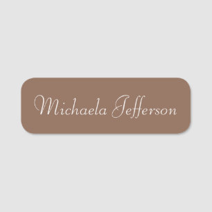 Russet Brown 無地の Color Background：手書き 名札