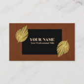 Russet Frame Black Center Gold Leaves 名刺 (正面)