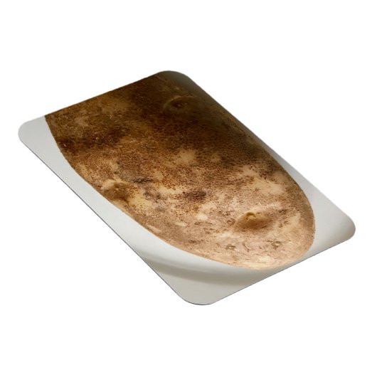 Russet Potato on White Plate Photo マグネット (右側)