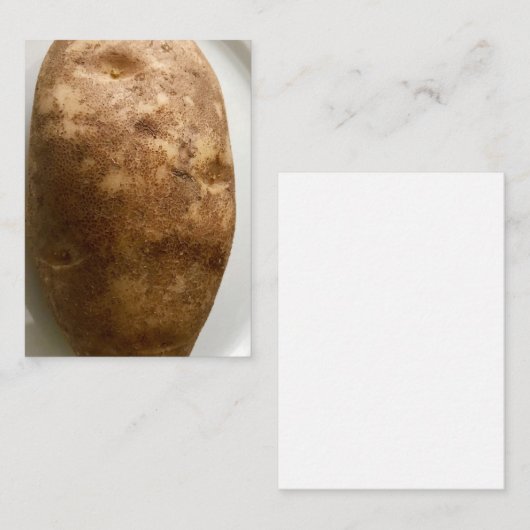 Russet Potato on White Plate Photograph ノートカード (正面/裏面)