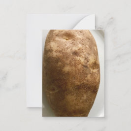 Russet Potato on White Plate Photograph ノートカード