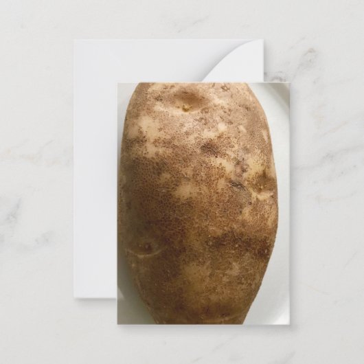Russet Potato on White Plate Photograph ノートカード (正面)