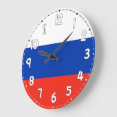 Russia Flag Wall Clock – Russia Decor ラージ壁時計 (傾斜)