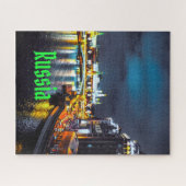 Russia or Russian Federation Moscow At Night ジグソーパズル (横)