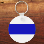 russian anti war flag ukraine blue line solidarity キーホルダー (正面)