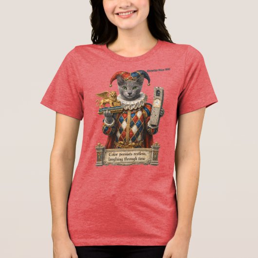 Russian Blue Arlequin Cat トライブレンドＴシャツ (正面)