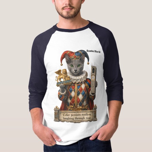 Russian Blue Arlequin Cat Tシャツ (正面)