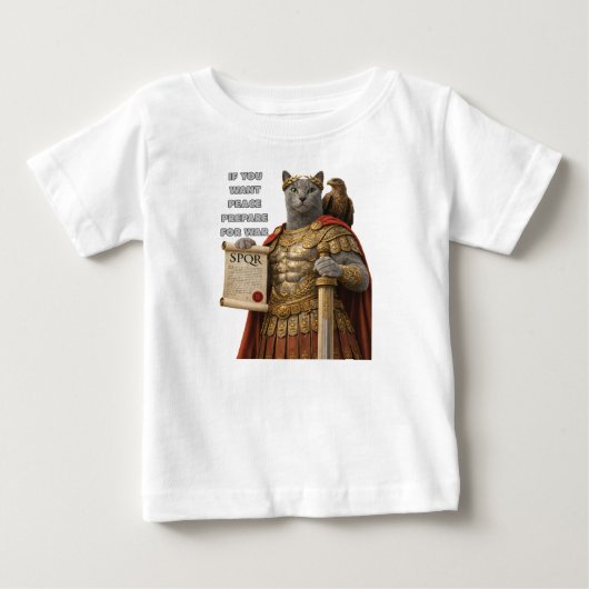 Russian Blue Caesar Cat ベビーTシャツ (正面)