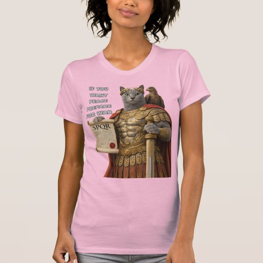 Russian Blue Caesar Cat Tシャツ (正面)