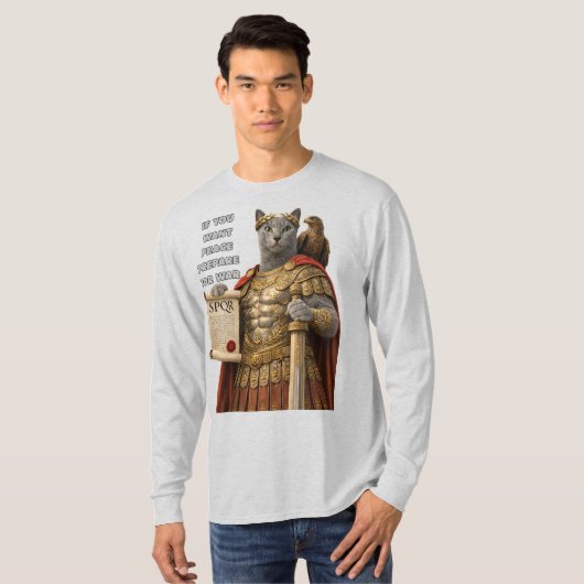 Russian Blue Caesar Cat Tシャツ (正面フル)