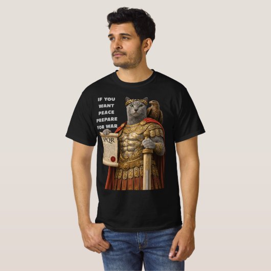 Russian Blue Caesar Cat Tシャツ (正面フル)