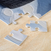 Russian Blue Cat Christmas Red Truck Holiday ジグソーパズル (側面)