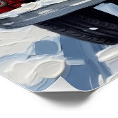 Russian Blue Cat Christmas Red Truck Holiday ポスター (コーナー)