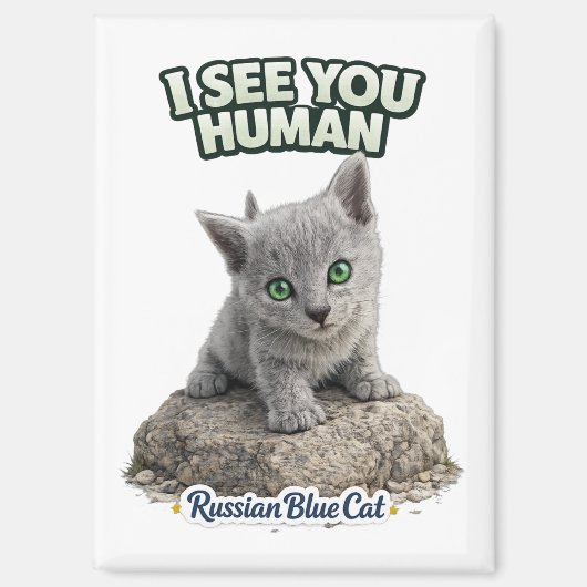 Russian Blue Cat Magnet マグネット (正面)