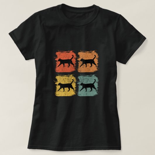 Russian Blue Cat Pet Retro Pop Art Gift Tシャツ (デザイン正面)