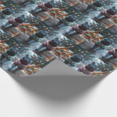 Russian Blue Cats Christmas Snow Holiday ラッピングペーパー (角)