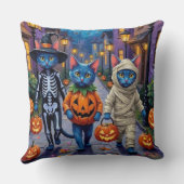 Russian Blue Cats in Halloween Costumes クッション (裏面)