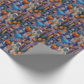 Russian Blue Cats in Halloween Costumes ラッピングペーパー (角)