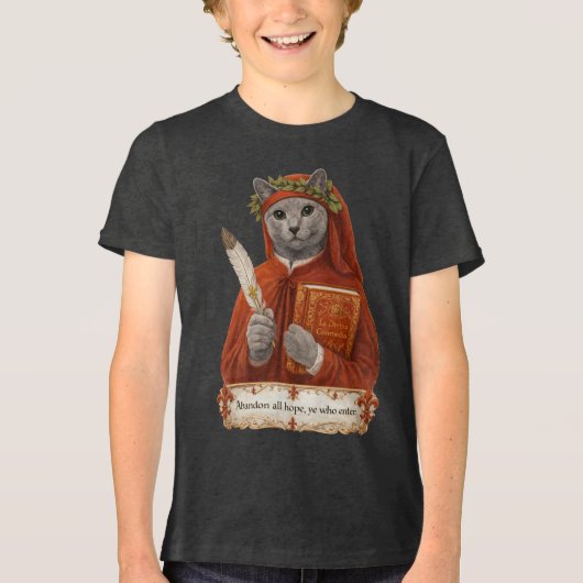 Russian Blue Dante Alighieri Cat トライブレンドＴシャツ (正面)