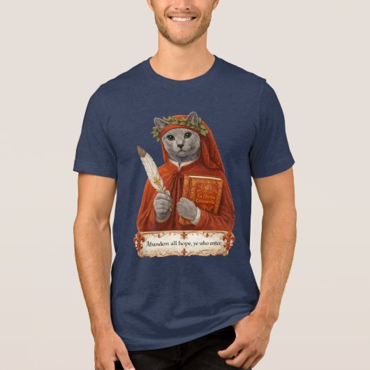 Russian Blue Dante Alighieri Cat トライブレンドＴシャツ (正面)